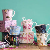 Sara Miller London 340ml Fine China Mug - Peacock Filigree