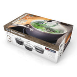Stellar Rocktanium 3-Piece Non-Stick Saucepan Set with Glass Lids