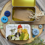 Alex Clark Small Rectangular Tin - Crazy Dog Lady