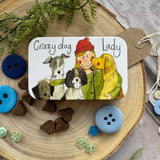 Alex Clark Small Rectangular Tin - Crazy Dog Lady