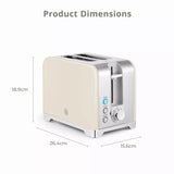 Swan Solace 2-Slice Stainless Steel Toaster - Gloss Cream