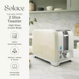Swan Solace 2-Slice Stainless Steel Toaster - Gloss Cream