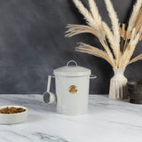 Scruffs Cantina 4 Litre Steel Pet Food Storage Canister & Scoop - Light Grey