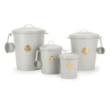 Scruffs Cantina 12 Litre Steel Pet Food Storage Canister & Scoop - Light Grey