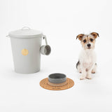 Scruffs Cantina 12 Litre Steel Pet Food Storage Canister & Scoop - Light Grey
