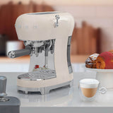 Smeg 50s Style Retro ECF02 Espresso Coffee Machine - Cream