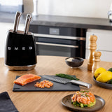 Smeg 50's Style Retro KBSF02 7-Piece Knife Block Set - Black