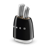 Smeg 50's Style Retro KBSF02 7-Piece Knife Block Set - Black