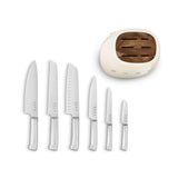 Smeg 50's Style Retro KBSF02 7-Piece Knife Block Set - Cream