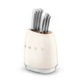 Smeg 50's Style Retro KBSF02 7-Piece Knife Block Set - Cream
