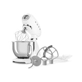 Smeg 50's Style Retro SMF05WHUK Stand Mixer With Free HMF01 Hand Mixer - White