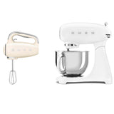 Smeg 50's Style Retro SMF05WHUK Stand Mixer With Free HMF01 Hand Mixer - White