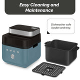 Smeg AFC01SBMUK Dual Flavour 7-Litre Air Fryer - Matte Storm Blue