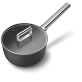 Smeg Cookware 20cm Non-Stick Ceramic Coated Saucepan - Matte Black