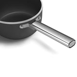 Smeg Cookware 20cm Non-Stick Ceramic Coated Saucepan - Matte Black