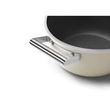 Smeg Cookware 24cm Non-Stick Ceramic Coated Casserole Pan - Cream