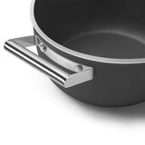Smeg Cookware 24cm Non-Stick Ceramic Coated Casserole Pan - Matte Black