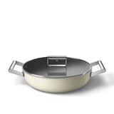 Smeg Cookware 28cm Non-Stick Ceramic Coated Shallow Casserole - Cream