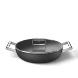 Smeg Cookware 28cm Non-Stick Ceramic Coated Shallow Casserole - Matte Black