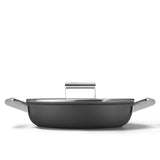 Smeg Cookware 28cm Non-Stick Ceramic Coated Shallow Casserole - Matte Black
