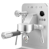 Smeg EMC02 Mini Pro Espresso Coffee Machine & CGF02 Stainless Steel Coffee Grinder - Matte White