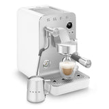 Smeg EMC02 Mini Pro Espresso Coffee Machine & CGF02 Stainless Steel Coffee Grinder - Matte White