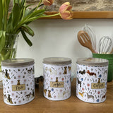 Alex Clark Tea, Coffee & Sugar Canisters - Delightful Dogs