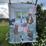 Alex Clark 100% Cotton Tea Towel - Cats In The Kitchen