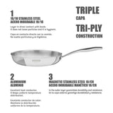 Tramontina Grano 3-Ply Stainless Steel 26cm Frying Pan