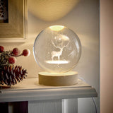 Premier Lit 10cm USB 3D Etched Globe - Stag