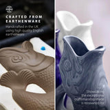 Wade Fish Earthenware 0.6 Litre Gluggle Jug - French Grey