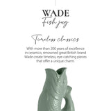 Wade Fish Earthenware 0.6 Litre Gluggle Jug - Sage