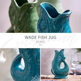 Wade Fish Earthenware 0.6 Litre Gluggle Jug - Agave