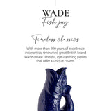 Wade Fish Earthenware 1.2 Litre Gluggle Jug - Cobalt