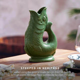 Wade Fish Earthenware 1.2 Litre Gluggle Jug - Forest Green