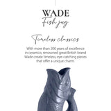 Wade Fish Earthenware 1.2 Litre Gluggle Jug - French Grey