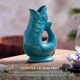 Wade Fish Earthenware 1.2 Litre Gluggle Jug - Agave