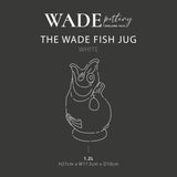 Wade Fish Earthenware 1.2 Litre Gluggle Jug - White