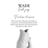 Wade Fish Earthenware 0.6 Litre Gluggle Jug - White