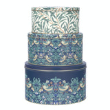 Elite Tins Arts & Crafts Set Of 3 Round Cake Tins - Strawberry Thief