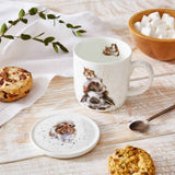 Wrendale Designs China Mug & Coaster Set - Piggy In the Middle