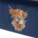 Wrendale Designs by Hannah Dale Embroidered Make Up Brush Bag - Daisy Coo - Highland Cow