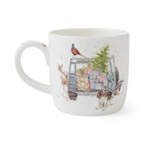 Wrendale Designs by Hannah Dale Fine China Mug - Driving Home For Christmas