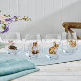 Wrendale Designs by Hannah Dale Set of 4 Animal Tumbler Glasses