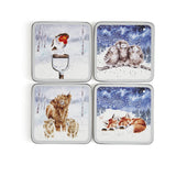 Wrendale Designs by Hannah Dale Pack of 4 Christmas Coasters - Winter Skies