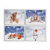 Wrendale Designs by Hannah Dale Pack of 4 Christmas Placemats - Winter Skies