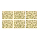 Morris & Co Willow Bough Set Of Six Placemats - Green