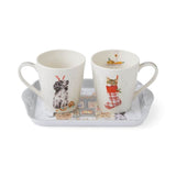 Wrendale Designs by Hannah Dale Christmas Mug & Tray Set - There's No Place Like Home