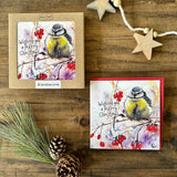Alex Clark Pack Of 8 Christmas Cards - Merry Christmas - Blue Tit