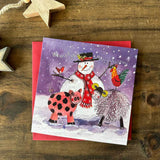 Alex Clark Pack Of 8 Christmas Cards - Snowman